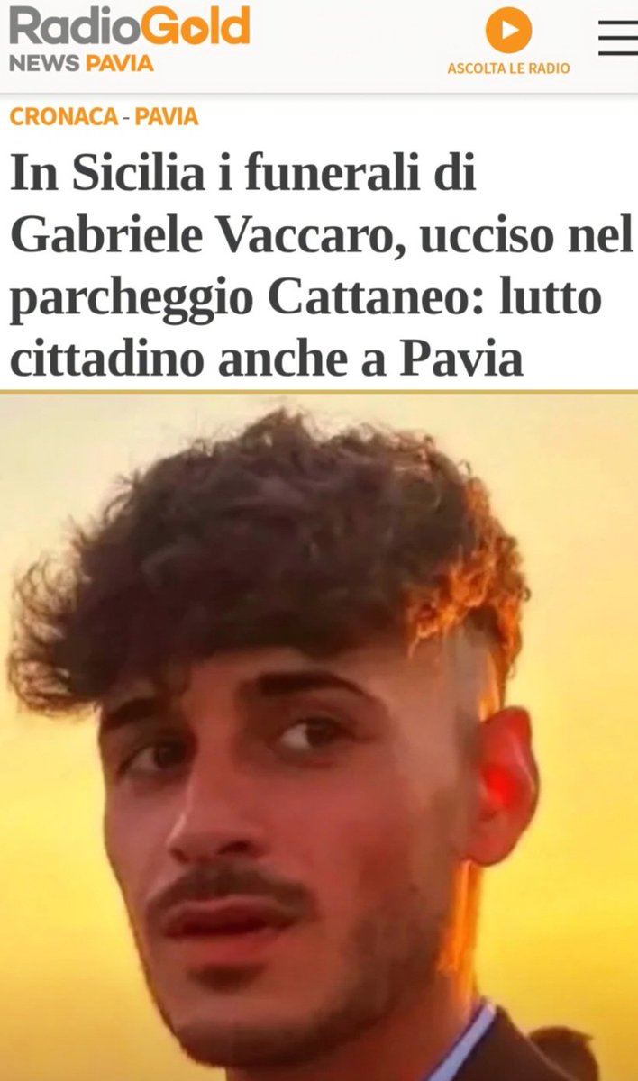 Un ragazzo italiano di 25 anni torna oggi a casa.
Dalla sua famiglia.
Nella sua terra.
In Sicilia.
Ma in una bara.
Perché un egiziano a Pavia ha deciso di ficcargli un cacciavite nel collo.
Questo è quello che mi sento di dire per spiegare bene la necessità della #remigrazione.