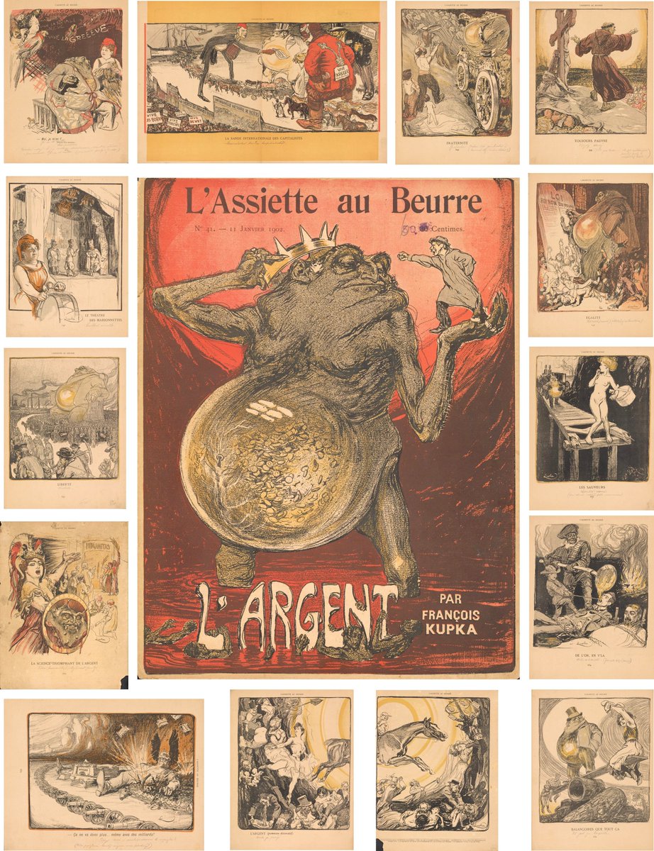 actualites_nrv's tweet image. L'Assiette au Beurre 11 janvier 1902
L'ARGENT by François KUPKA
aukcni-galerie.cz/detail-polozky…
#BnF @GallicaBnF 
#Nice #Nice06