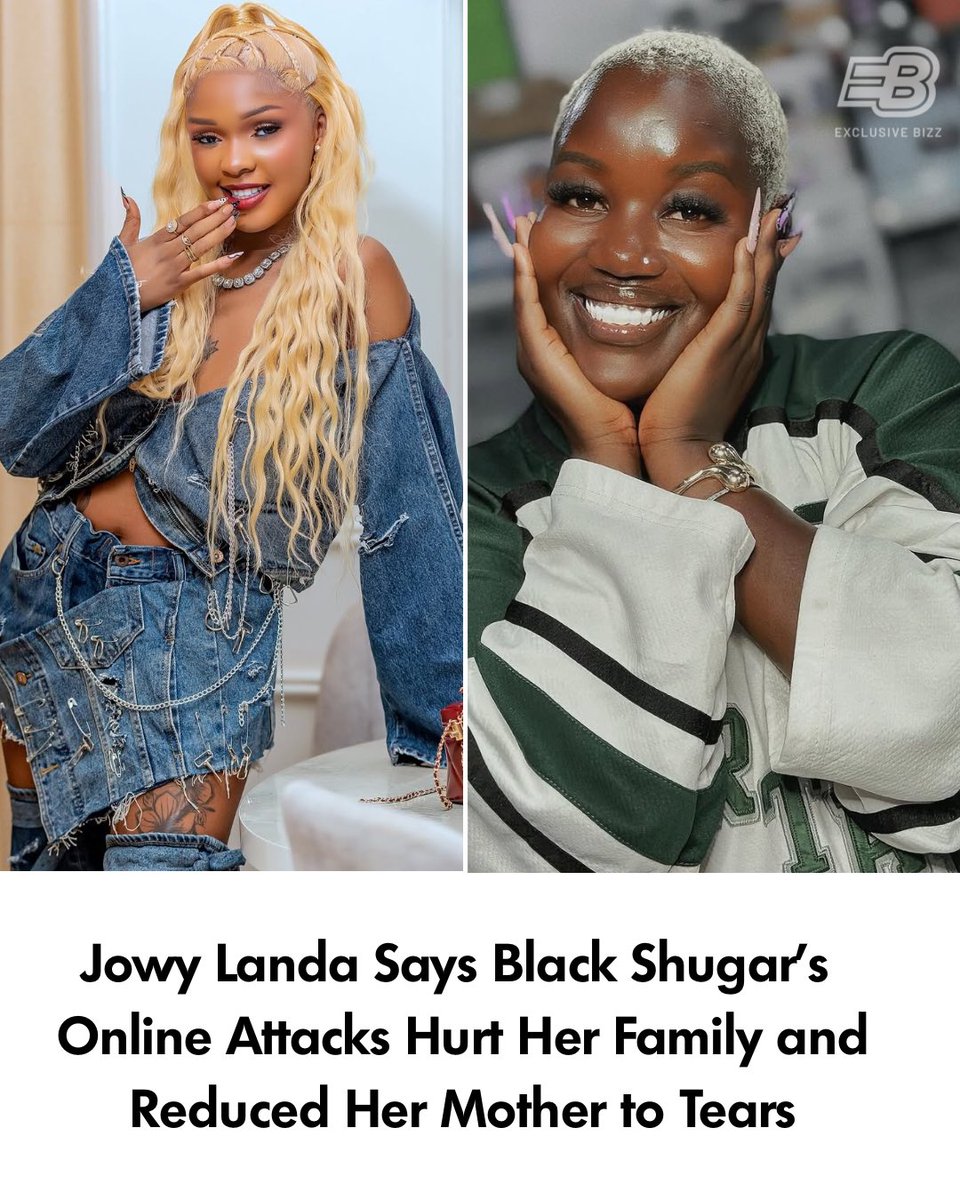 exclusive_bizz's tweet photo. Singer Jowy Landa has opens up about her bitter split with fellow singer and media personality Black Shugar, revealing that her social media insults took an emotional toll on her mother, reducing her to tears. 

DETAILS: https://t.co/cT9y127U24 https://t.co/980CyHbtbL