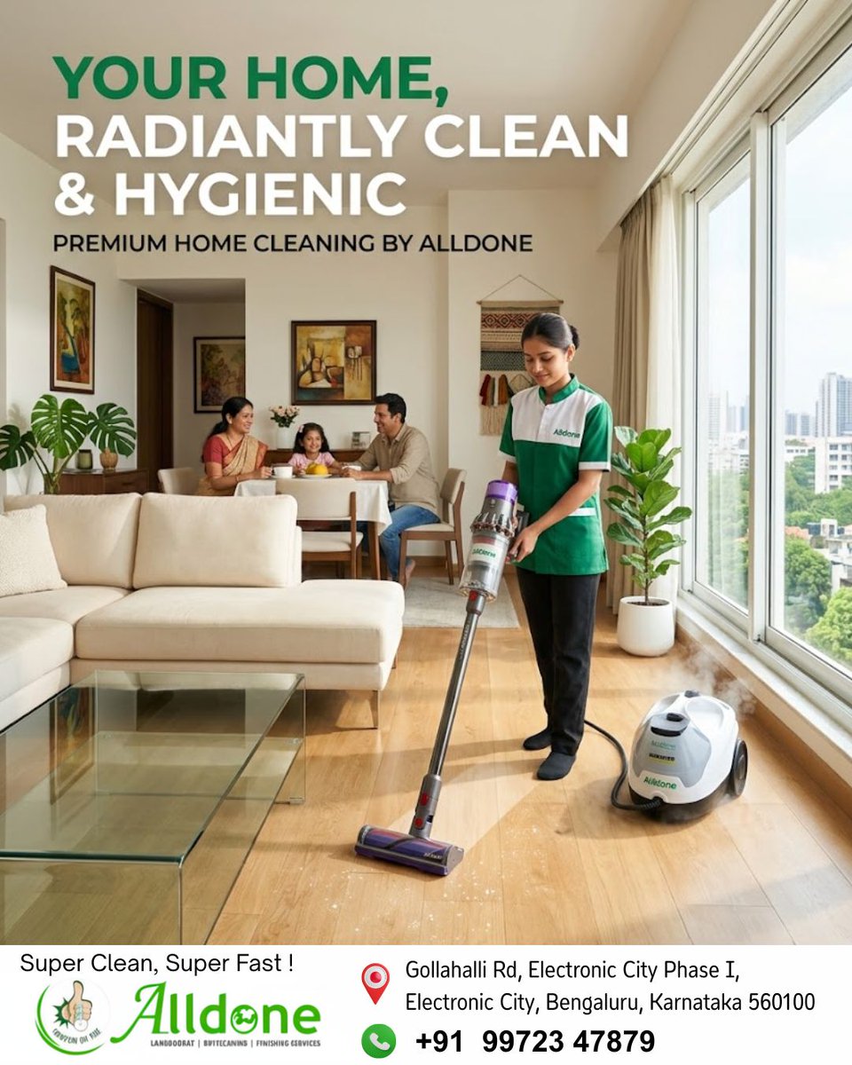 AlldoneIfb's tweet image. Your home, radiantly clean and hygienic with Alldone. 🏡✨
From fabrics to furnishings, we bring freshness, care, and a healthier living space to you.
#CleanHome #Alldone #HygienicLiving #FreshHome #HomeCare #DeepClean #HassleFree #HealthyLiving #Spotless #ComfortLiving