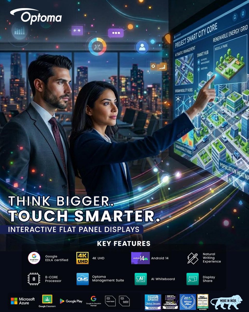 dterminalIN's tweet photo. Designed to help businesses think bigger and collaborate smarter, Optoma Interactive Flat Panel Displays redefine how teams interact with technology.
Click : https://t.co/fGgDA39A1b
#Optoma #OptomaIndia #InteractiveFlatPanel #SmartCollaboration https://t.co/wkuNTjlGVu