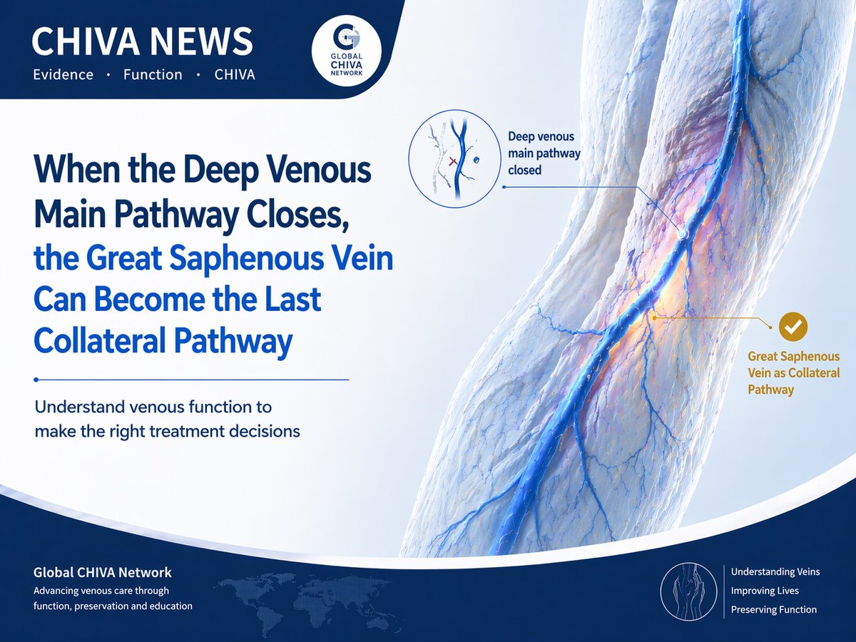 GlobalCHIVA's tweet image. When deep venous outflow is closed, the GSV may become the last compensatory channel. Read the full article on our website.
globalchiva.com/when-the-main-… 
 #CHIVA #DVT