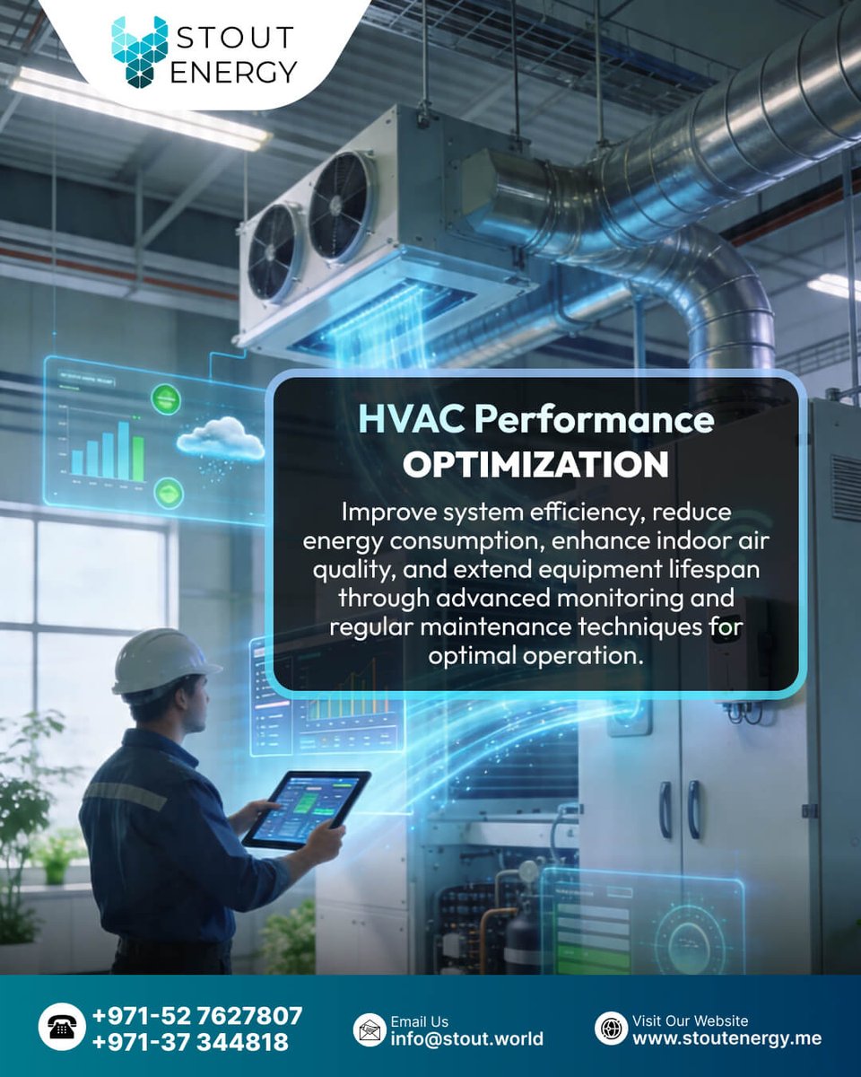 StoutEnergy's tweet image. 🌬️ Optimize Your HVAC Performance with Stout Energy!
📞 +971-52-7627807, 37-344818
🌐 stoutenergy.me

#HVAC #PerformanceOptimization #EnergyEfficiency #IndoorAirQuality #StoutEnergy #Maintenance #HVACMaintenance #EnergySavings #OptimalOperation #AirQuality #SmartHVAC