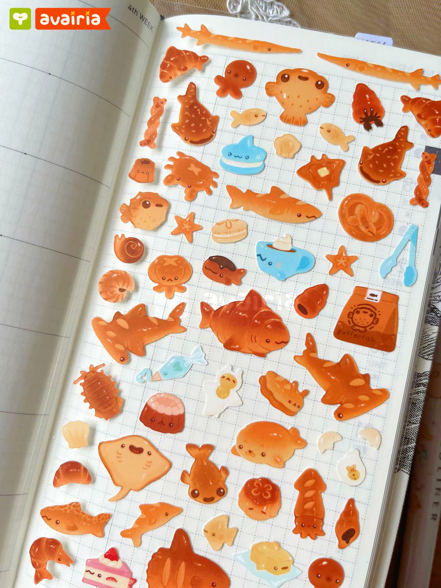 avairia's tweet photo. I love drawing sea creatures as food 😋🍀 https://t.co/p6EIRIBUnB