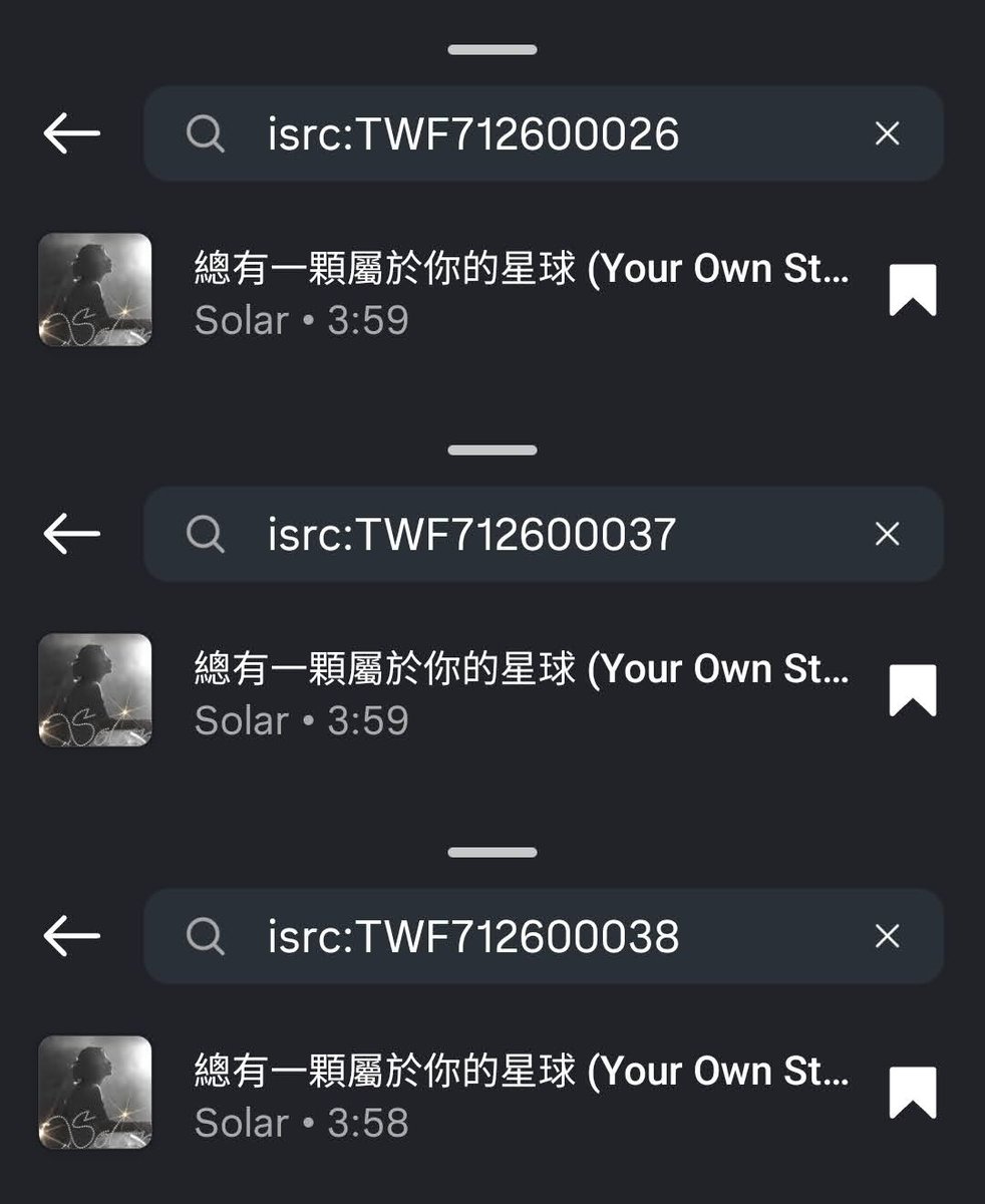 DragonKazoo77's tweet image. Now, we can find Solar's solo version of "總有一顆屬於你的星球 (Your Own Star)" on Instagram

ISRC: TWF712600037

But we can't find the collaborated version with Accusefive because its ISRC (TWF712600026) is linked to the solo version.

#SOLAR #솔라 @RBW_MAMAMOO @RBW_OfficialTwt