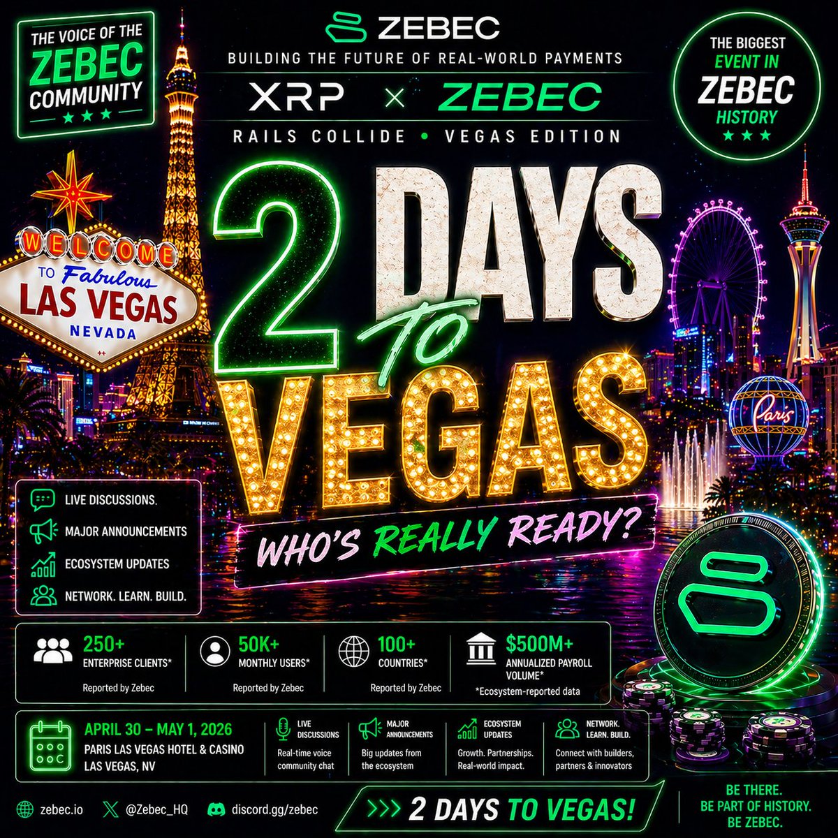Godboi_0's tweet image. 2 DAYS TO VEGAS.

WHO’S REALLY READY?
#XRP #ZBCN $ZBCN #Crypto