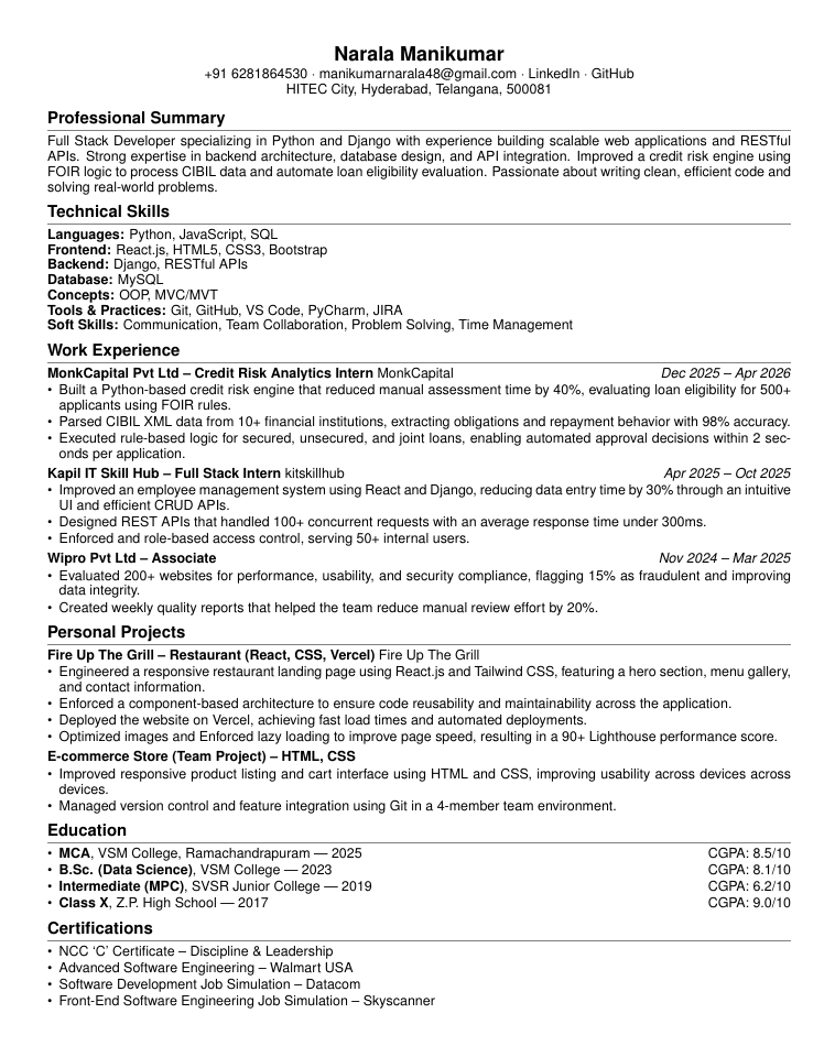 narala_n8018's tweet image. Namaskar
I’m actively seeking a Python Full Stack Developer role and currently going through a difficult financial phase. I’m eager for an opportunity to prove my skills
#OpenToWork #PythonDeveloper #FullStackDeveloper #Django #ReactJS #JobSearch #Hiring #FresherJobs