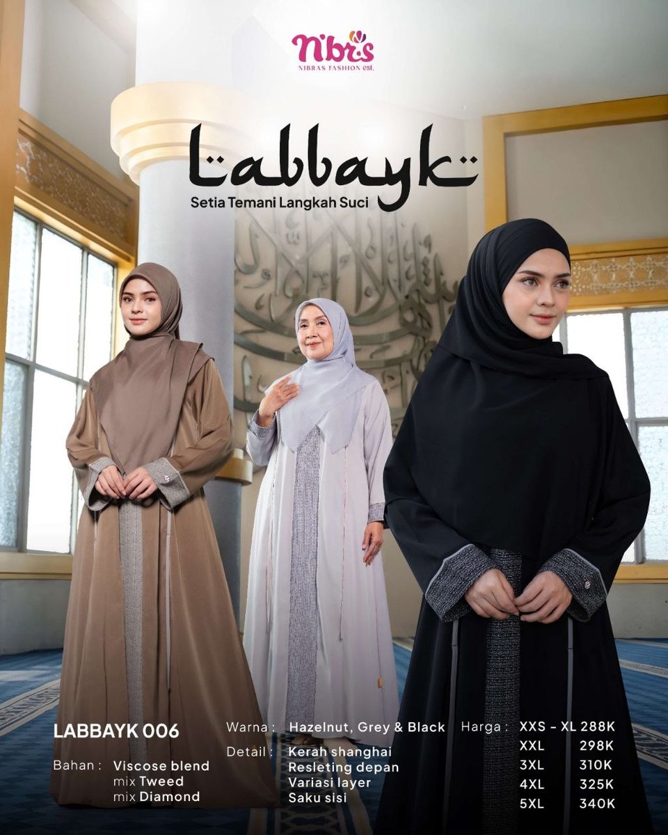 huurin_id's tweet photo. NOW ORDERS | LABBAYK 006 🕊️

Spesial menyambung momen Lebaran Haji, hadir gamis semi abaya yang simpel, anggun, dan nyaman dipakai untuk aktivitas ibadah maupun daily 🤍

✨ Setia Temani Langkah Suci ✨

Pemesanan: wa 0813-94377905

#gamis #dresshaji https://t.co/UvqA1PeHD7