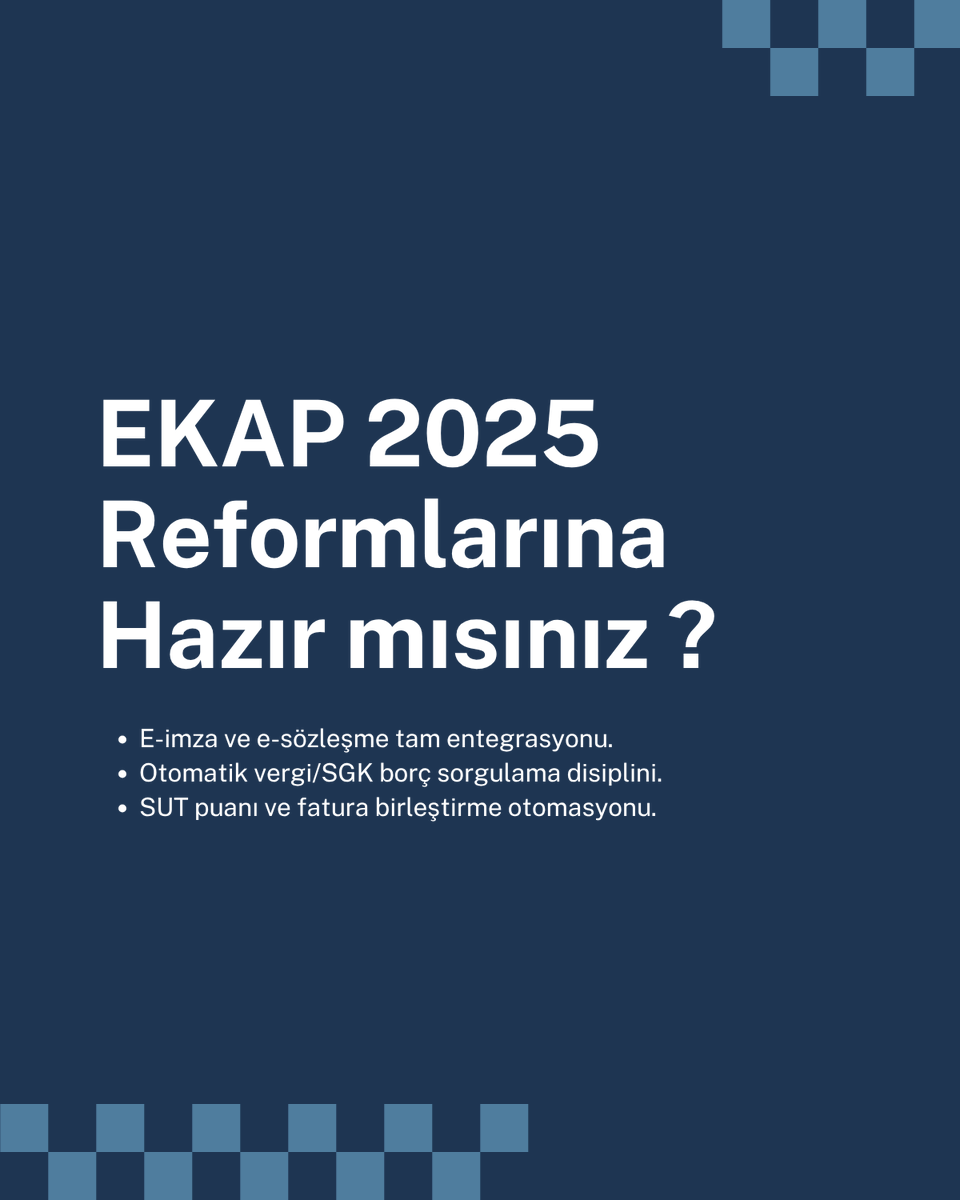 InfotekAS's tweet photo. EKAP 2025 reformlarına hazır mısınız? 🛠️ E-imza entegrasyonundan otomatik borç sorgulamaya kadar her şey tek bir platformda.

Detaylı bilgi ve demo için bizimle iletişime geçin! https://t.co/eV9ayMptjK