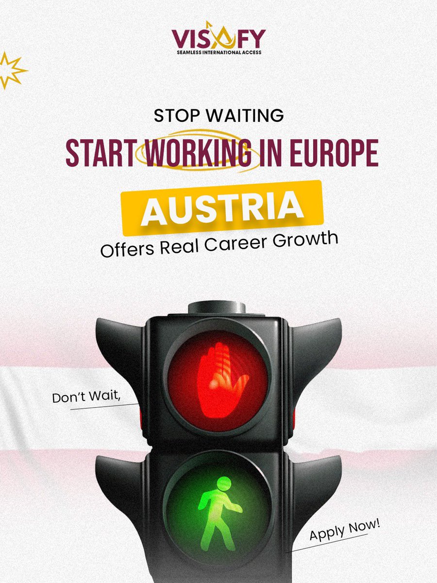 Visafylv's tweet image. Austria is Calling! 🇦🇹

Build a Stable Career with Real Growth Opportunities.

✔️ Strong Economy
✔️ High Quality of Life
✔️ Career Advancement

📩 Apply now &amp;amp; take the first step!

#Visafy #AustriaWorkVisa #WorkInEurope #CareerAbroad