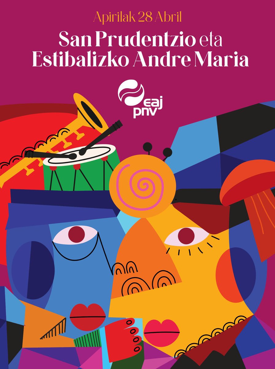 eajpnvaraba's tweet photo. 🐌 🥁 EAJtik San Prudentzio eta Estibalizko Andra Mariko Jai zoriontsuak opa dizkizuegu!

🍄‍🟫🎺 ¡Desde EAJ-PNV os deseamos felices fiestas de San Prudencio y Nuestra Señora de Estíbaliz!

🥳 Zorionak arabar guztiei!

#SanPrudencio #SanPrudentzio #Araba #eajpnv https://t.co/Tsqoe0yQ2m