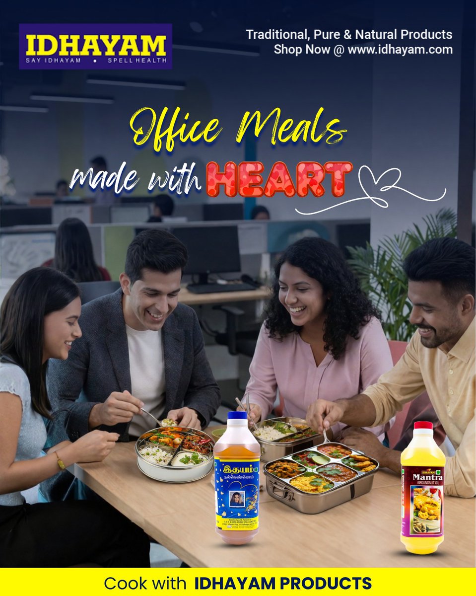 IdhayamMantra's tweet image. Wholesome meals packed for lunch cooked with IDHAYAM products ❤️
Shop for our products at - idhayam.com

 #officelunch #lunchbox #idhayammantra