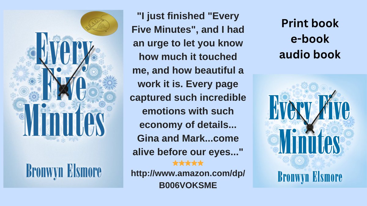 flaxroots's tweet image. "200 stars" Amazon reviewer
Readers say about this BRAG Award book -
"Unforgettable, her writing brilliance showed on each page"
#Novel  EVERY FIVE MINUTES
paperback, audio: B&amp;amp;N, Walmart
print, e-book, audio from amazon.com/dp/B006VOKSME