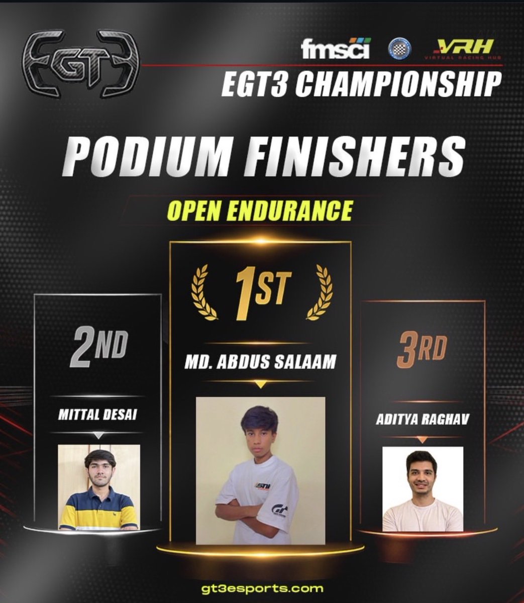 Abdus_Salaam10's tweet image. 3 Categories.
3 wins.

3x FMSCIxVRH eGt3 National Champion.

Many more to come! 

#GT7 #SimRacing #Esports #Champion