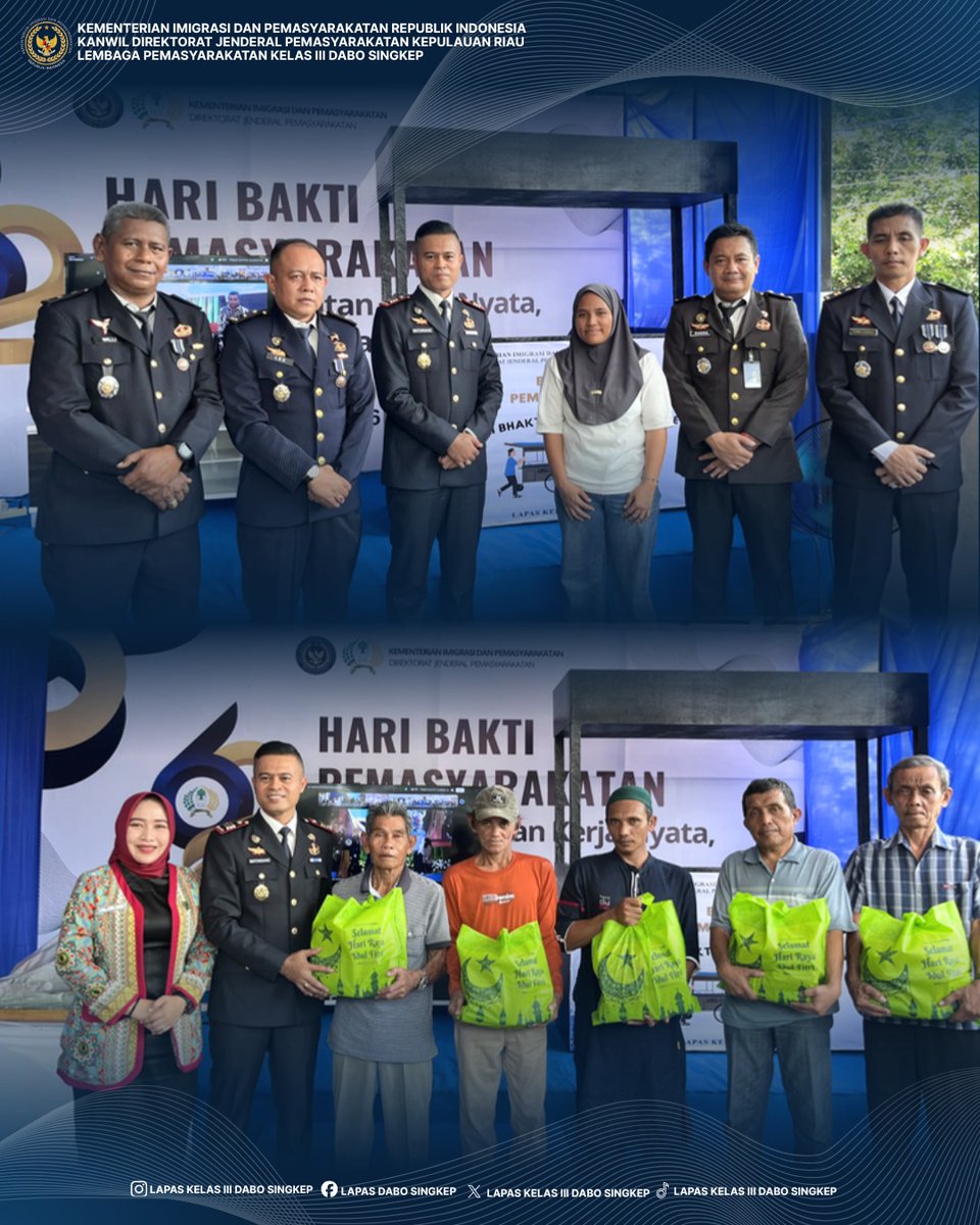 Lapas Dabo Singkep Gelar Tasyakuran HBP Ke-62 Sinergi dengan Mitra dan Berbagi Kepada Keluarga WBP

#HariBaktiPemasyarakatan62 
#LapasDaboSingkep 
#PemasyarakatanPastiBermanfaat
#SinergiUntukNegeri
 #BanggaMelayaniBangsa