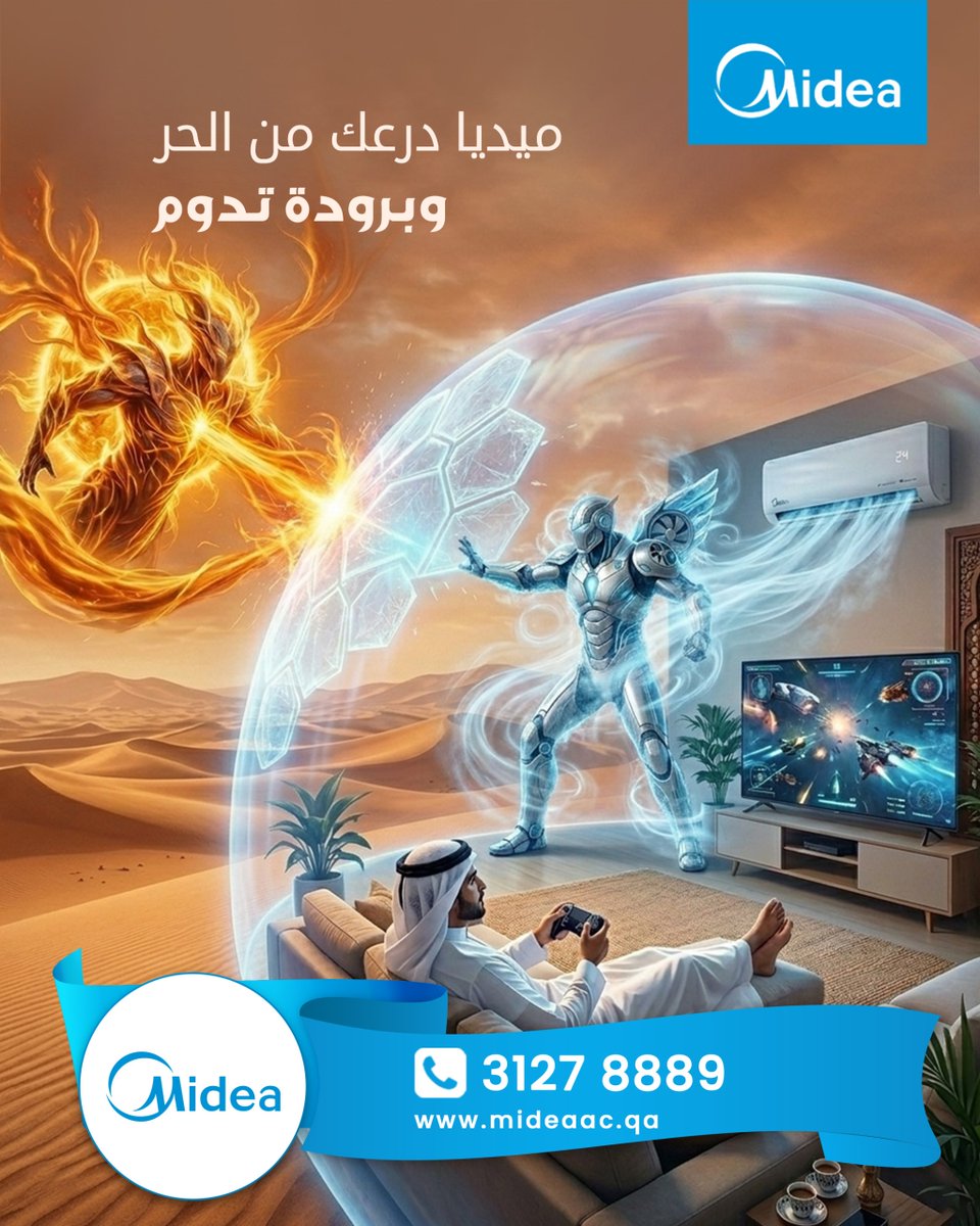 mideaqa's tweet photo. Midea Your Shield from the Heat.
Stay cool no matter how high the temperature rises.
Experience powerful, long-lasting cooling today.

📞 Call: 31278889 
📍 Salwa Road, Qatar 
🌐 https://t.co/JzmaerpS3e
.
.

#midea #mideaqatar #mideaqa #mideasplit #mideaac #mideainverter https://t.co/B0x7i2BhHj