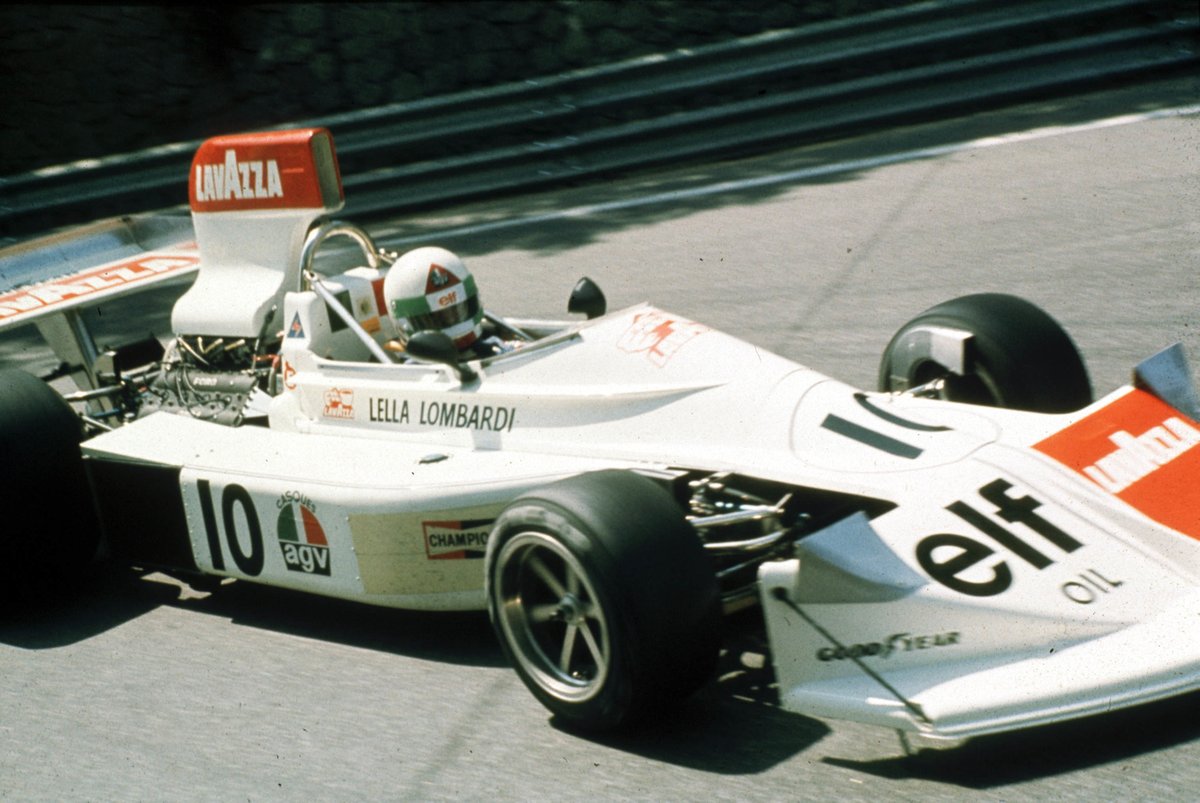f1academy's tweet photo. On This Day: April 27 1975 🗓️ 

Female motorsport LEGEND Lella Lombardi became the only woman in @F1 to score championship points at the 1975 Spanish Grand Prix. 

Everyday we carry the torch of trailblazing women in motorsport like Lella. 👊

#F1ACADEMY https://t.co/pWis8SGGeH