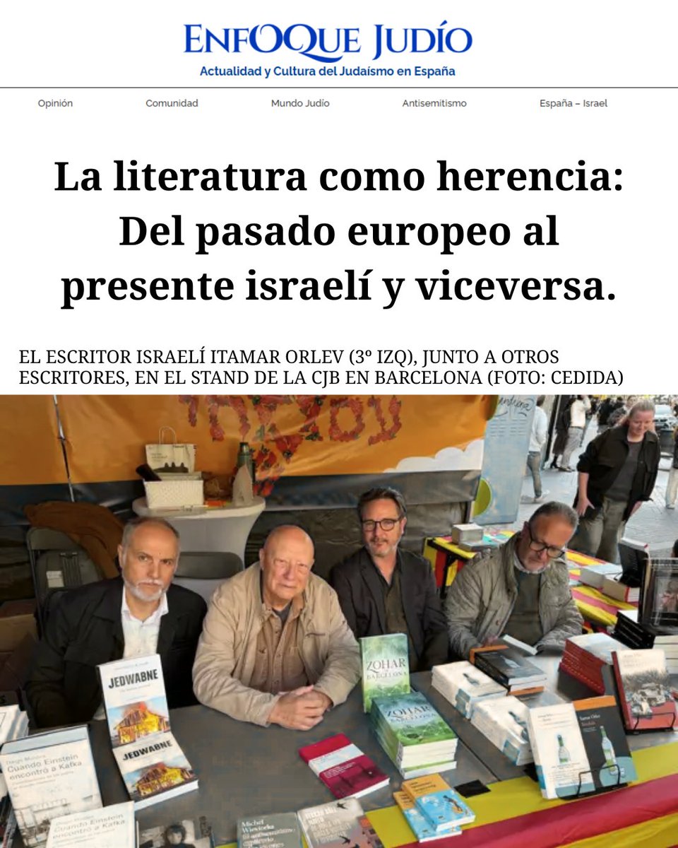 La literatura como puente vivo entre culturas.

Compartimos con vosotros la entrevista que <a href="/enfoquejudio/">Enfoque Judío</a> hizo al escritor israelí Itamar Orlev, quien, estuvo en Sant Jordi compartiendo con los lectores su libro Bandido.

Este encuentro con el público confirma algo esencial: la