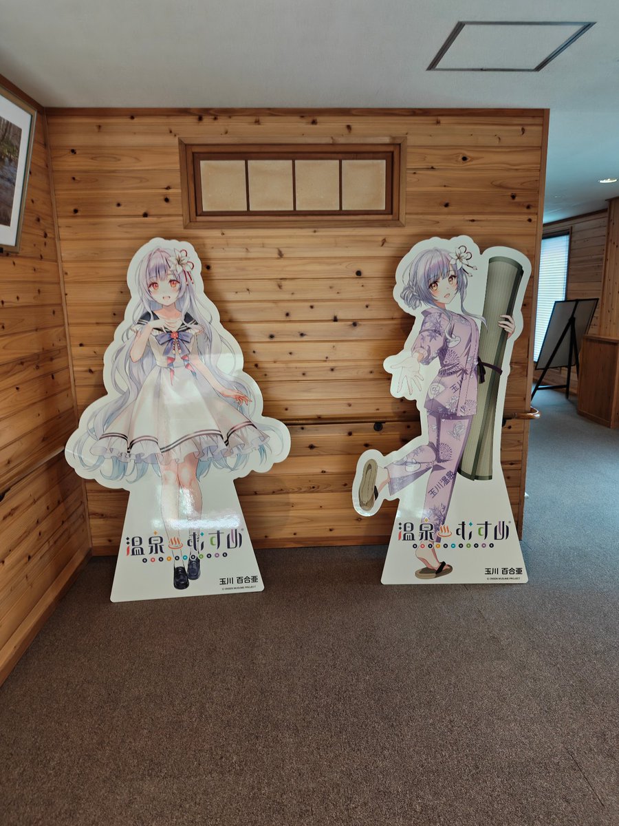 0x11FE's tweet photo. 湯の川温泉 to 新玉川温泉の旅程だったので偶然どちらにも温泉むすめパネルがありましたの写真 https://t.co/5QHiadtant