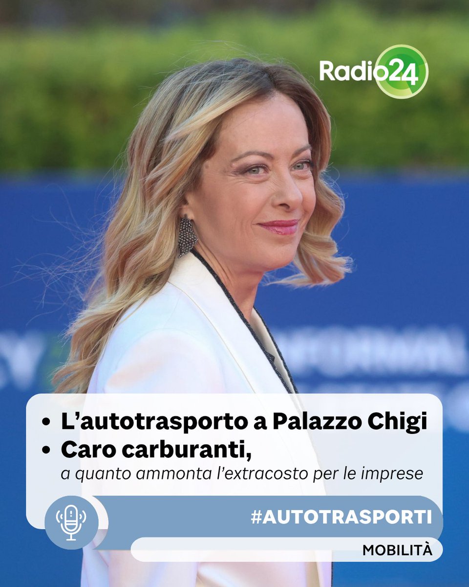 Radio24_news's tweet image. Autotrasporto a Palazzo Chigi: Meloni accoglie l'appello della categoria. A #Autotrasporti analizziamo la convocazione con Paolo Uggè (Unatras) e il peso del caro carburanti con Renato Mason (Cgia Mestre). 

🎧tinyurl.com/3d3a9e4c

#Radio24 #Logistica #Economia