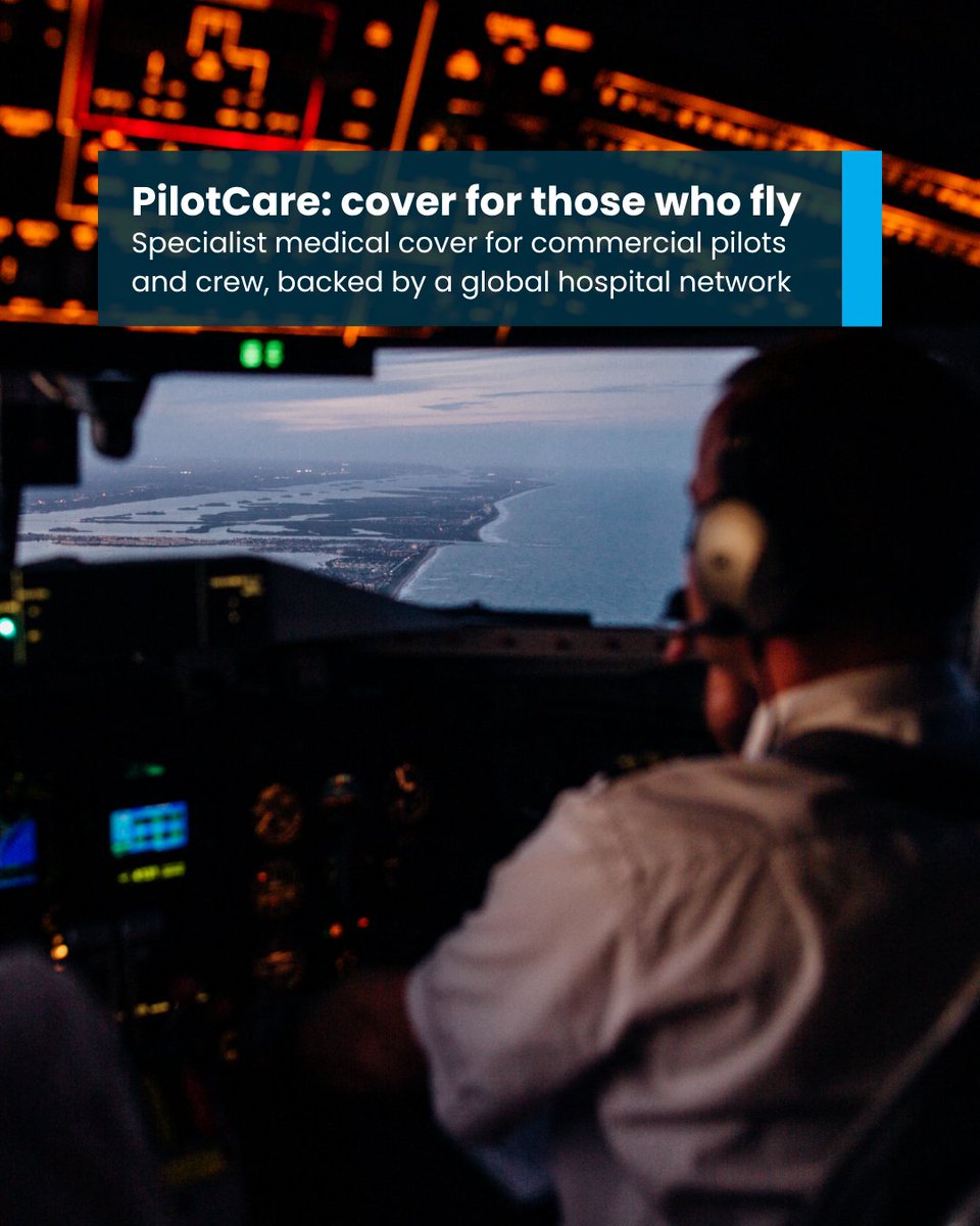 HCIGroup_Global's tweet photo. Healthcare at new heights. ✈️

From take-off to touchdown, PilotCare is built for life in the sky.

Flexible international healthcare for pilots and cabin crew - with tailored cover, optional extras, and global support, wherever you land: https://t.co/AWRn5L1TrV https://t.co/MPSUoUO8LU