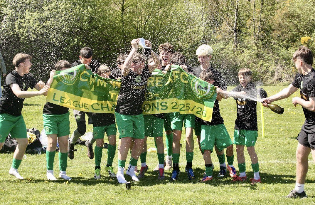 JoshRussell06's tweet photo. Could not be prouder of these set of boys who have put in an unbelievable shift this season to eventually get what they deserve and set out for! 💪🏆

@TERVfootball League U13s Champions 2025/26 💛💚 https://t.co/RMkTkkDpNg