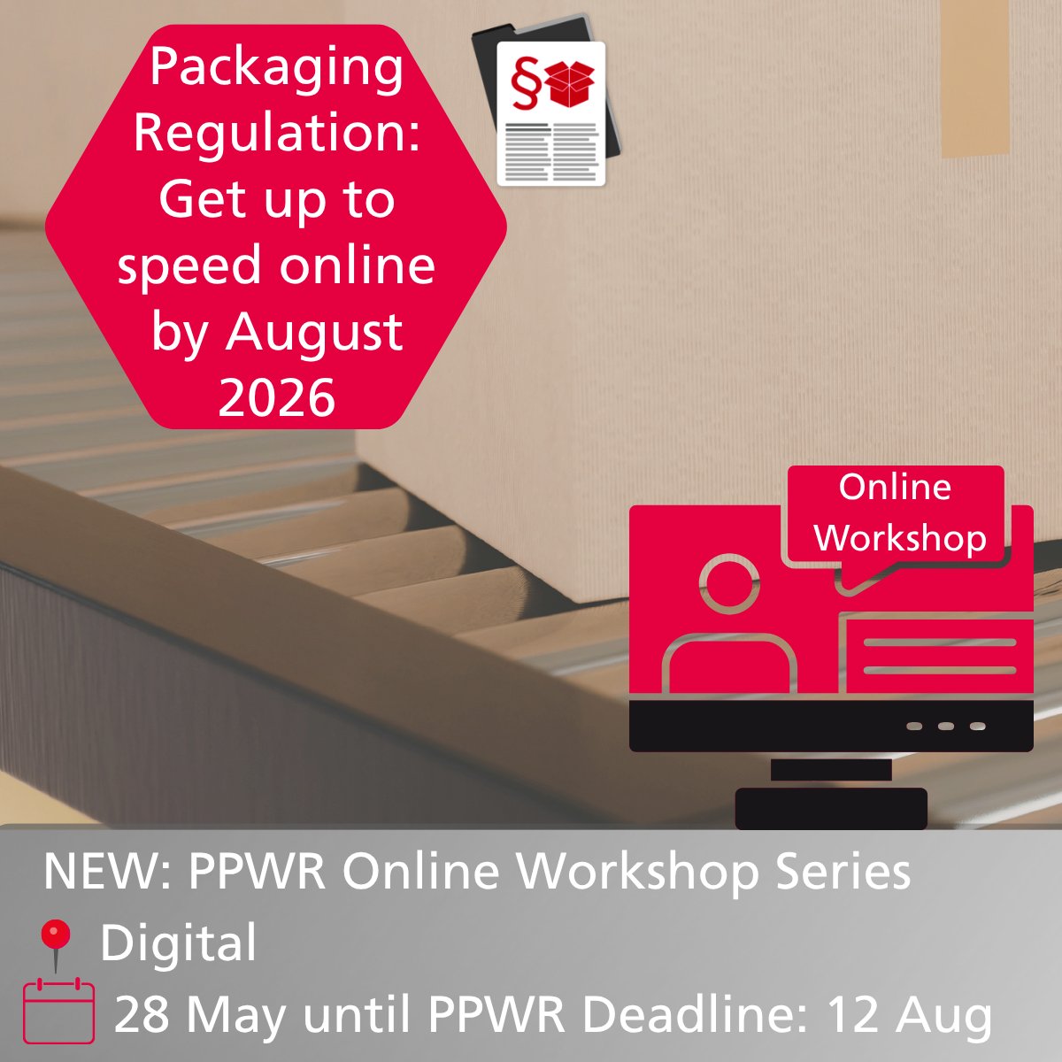 take_e_way's tweet photo. Many retailers, producers, and compliance officers are unsure how to begin addressing the numerous new EU requirements. Our four monthly online workshops will prepare you for the new Packaging Regulation. News: https://t.co/M1qlkSxOC2 https://t.co/JDzx85pmtL