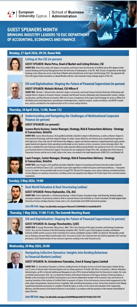 sim010101's tweet image. #happeningnow
CSE Team presenting the Trading Platform  &amp;amp; its modus operandi to our students. Many thanks to Dr. Marios Mavrides, Dr. Odysseas Michaelides for hosting CSE Head of Listing and Market  Division Ms. Maria Petsa, &amp;amp; Officer A, Mr. Michalis Michael
#Finance
#Cyprus