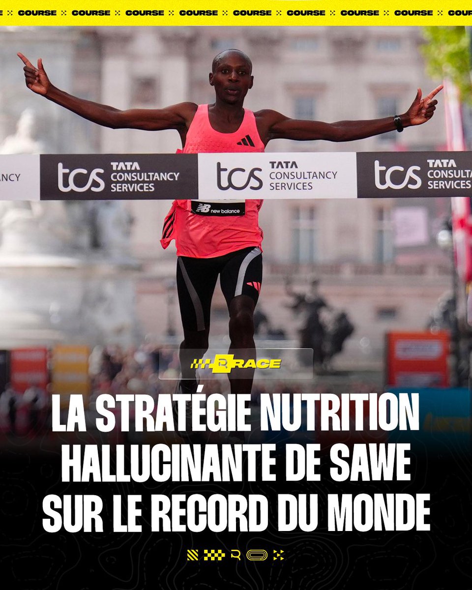 🤯😵‍💫 Découvrez la 𝙨𝙩𝙧𝙖𝙩𝙚́𝙜𝙞𝙚 𝙣𝙪𝙩𝙧𝙞𝙩𝙞𝙤𝙣 hallucinante et millimétrée de Sabastian Sawe (🇰🇪), le nouveau recordman du monde du marathon en … 1H59’30 🚀

Voici la stratégie les 2 jours avant la course : 

𝗩𝗲𝗻𝗱𝗿𝗲𝗱𝗶 → 500ML de Maurten Drink Mix 320
