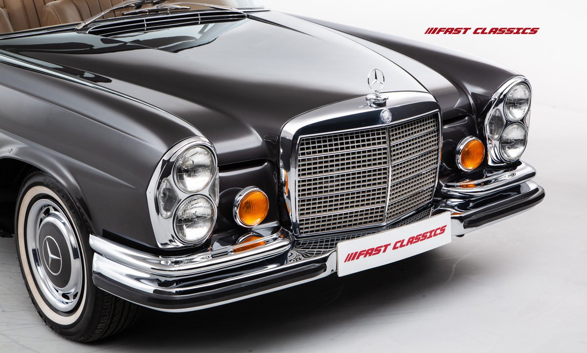 FastClassics's tweet photo. NEW STOCK; Fully restored by Surrey Car Craft in 2022, the paintwork and chrome on this 280 SE 3.5 Cabriolet present beautifully. It's an outstanding example of a largely hand-built motor car, embodying the finest traditions of German craftsmanship. https://t.co/n9bABFWa76