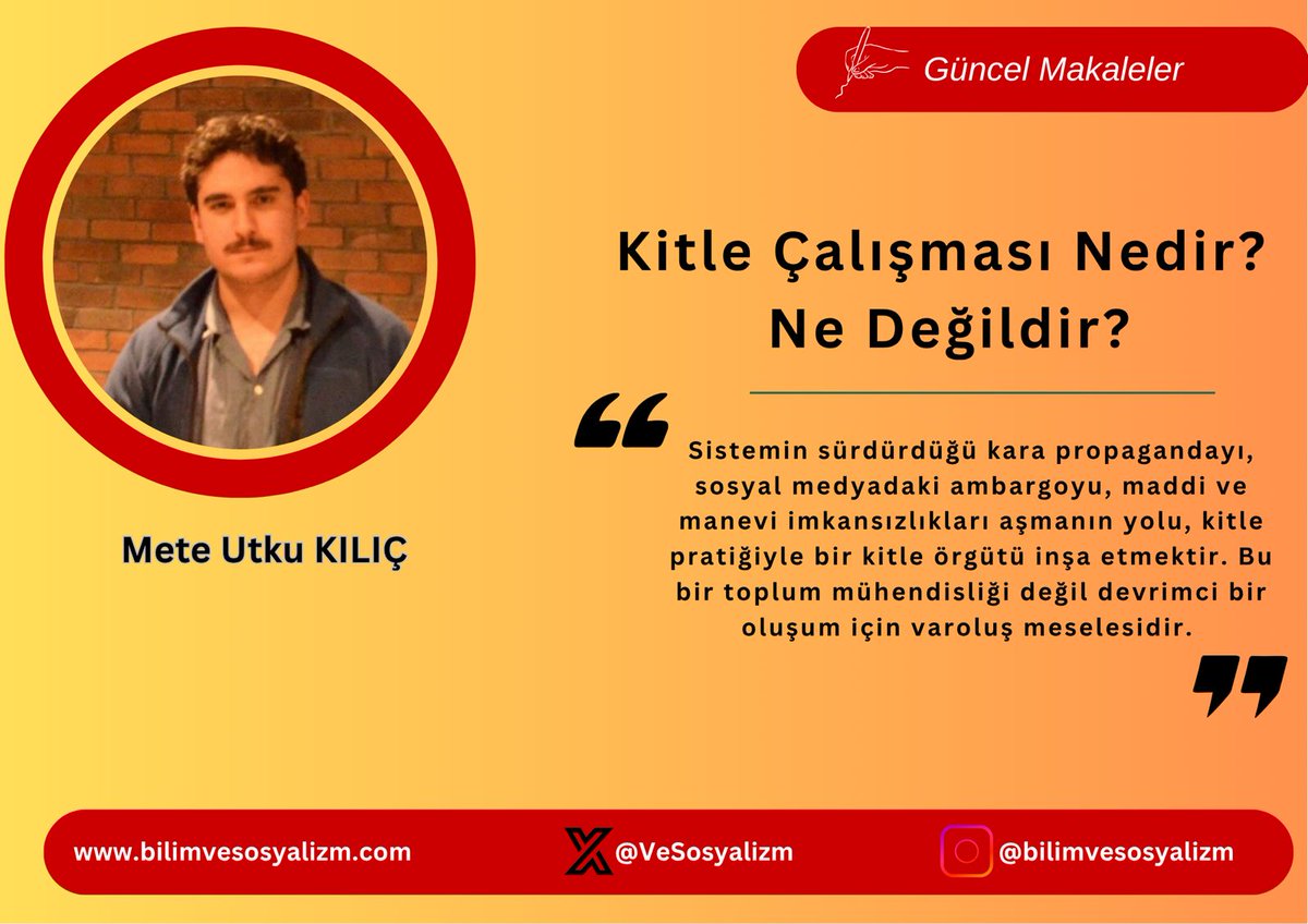 Bilim ve Sosyalizm Dergisi tweet media