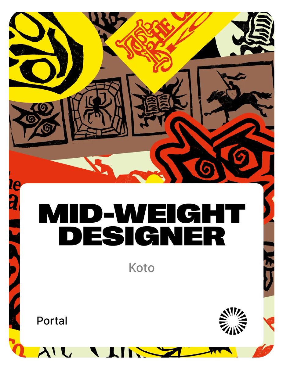 portaltoxyz's tweet image. New: Mid-weight Designer
More: portalto.xyz

KOTO
LONDON
HYBRID
MID-WEIGHT

#design #midweightdesigner #brand #hiring