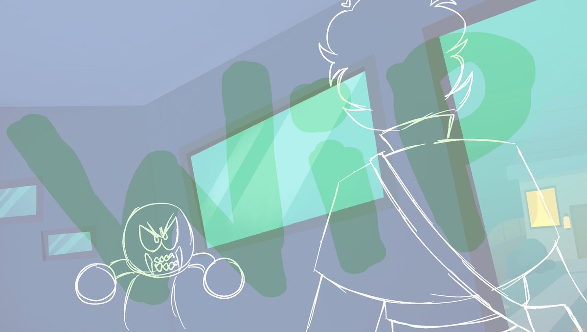 itzk3n_0's tweet image. Just a little something I’m working on 😭 plus a couple of fake screenshots I’ll be doing, all based on a scene from “delirious in dungeon” 

#Spookymonth//#ARTWIP