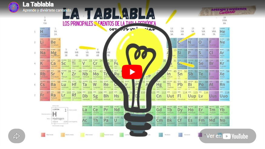 RSEQUIMICA's tweet photo. 🎶 “La Tablabla: Los principales elementos de la tabla periódica con sus valencias” es una canción creada por la profesora 👩‍🔬Isabel Gil Vera para facilitar el aprendizaje y la difusión de la tabla periódica de los elementos 🧪📚
➡️https://t.co/UC894KIthd https://t.co/VTaB59Nu7y