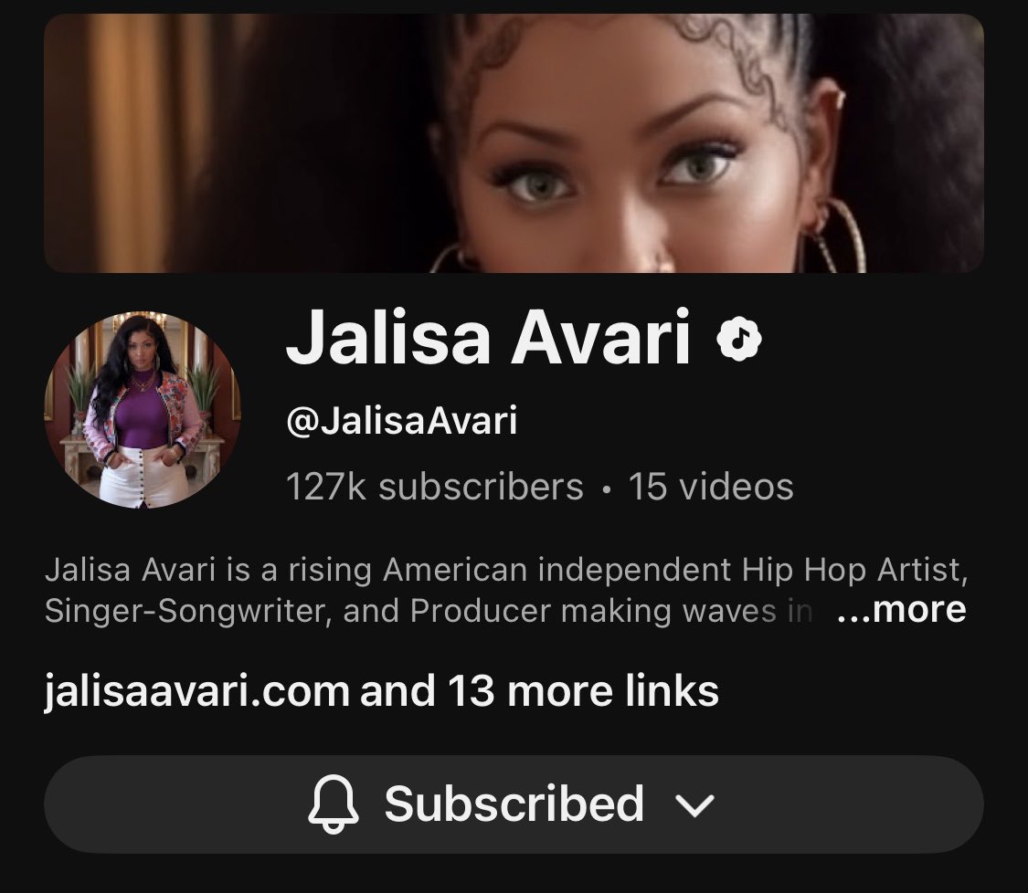 thatboyfromtren's tweet photo. If you haven’t subscribed to @JalisaAvari  YouTube channel this is the link to her official account 👉 https://t.co/ggJlRwP2Dt https://t.co/EVQAP3X3ov