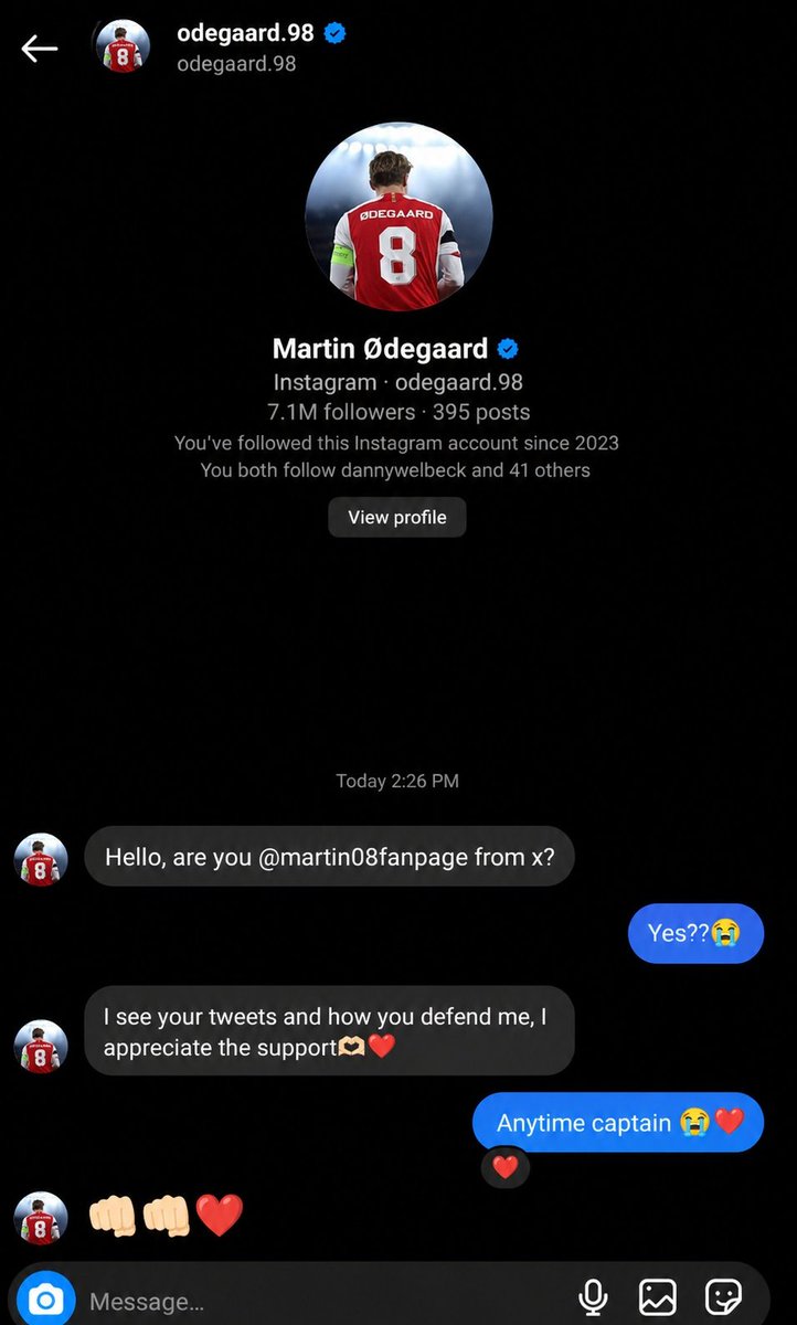 Odegaard tweet media