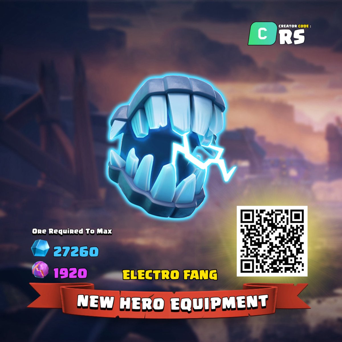 RsClash's tweet image. Playing Clash of Clans! 
There is new Common Hero Equipment coming with April Update 

Get the best deal on ore and don’t forget to collect free Store rewards - store.supercell.com/clashofclans?b…

#ClashOfClans