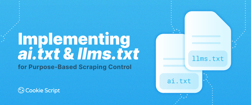 cookiescript's tweet photo. Read this blog article about robots.txt alternatives AI.txt and LLMS.txt, and learn how to block AI crawlers on your site using purpose-based scraping. https://t.co/ILyE9gjibU