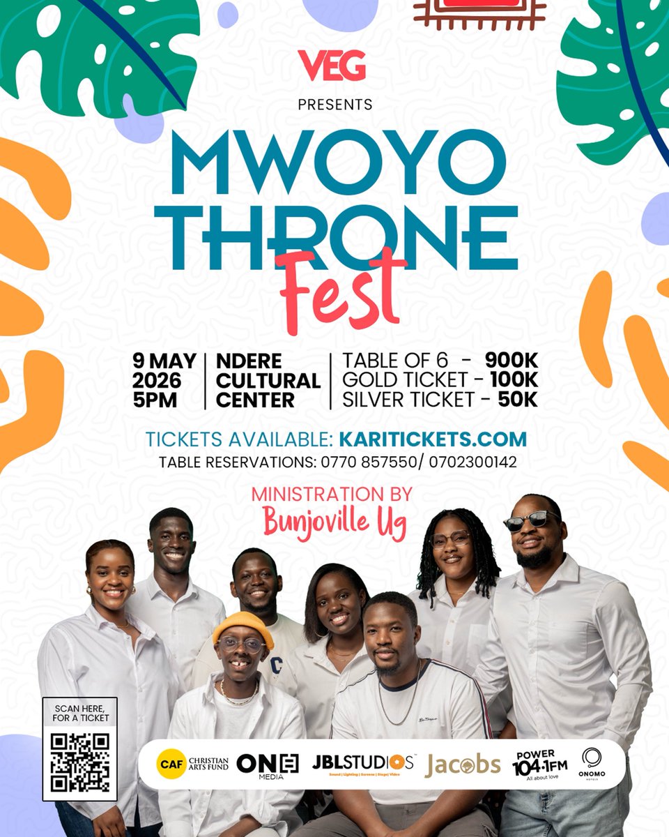 SRVictor256's tweet photo. Miracles don’t wait for nightfall, come experience open doors with @VineEntGroup as scenes echo forever

9th May @NdereCentreUg 
50k Silver 100k Gold 900k Table of 6
🎟️ via @KariTickets 👉🏾 https://t.co/5De5xeBYNw  

#MwoyoThroneFest #KingdomCome https://t.co/vPCUJr4WGe