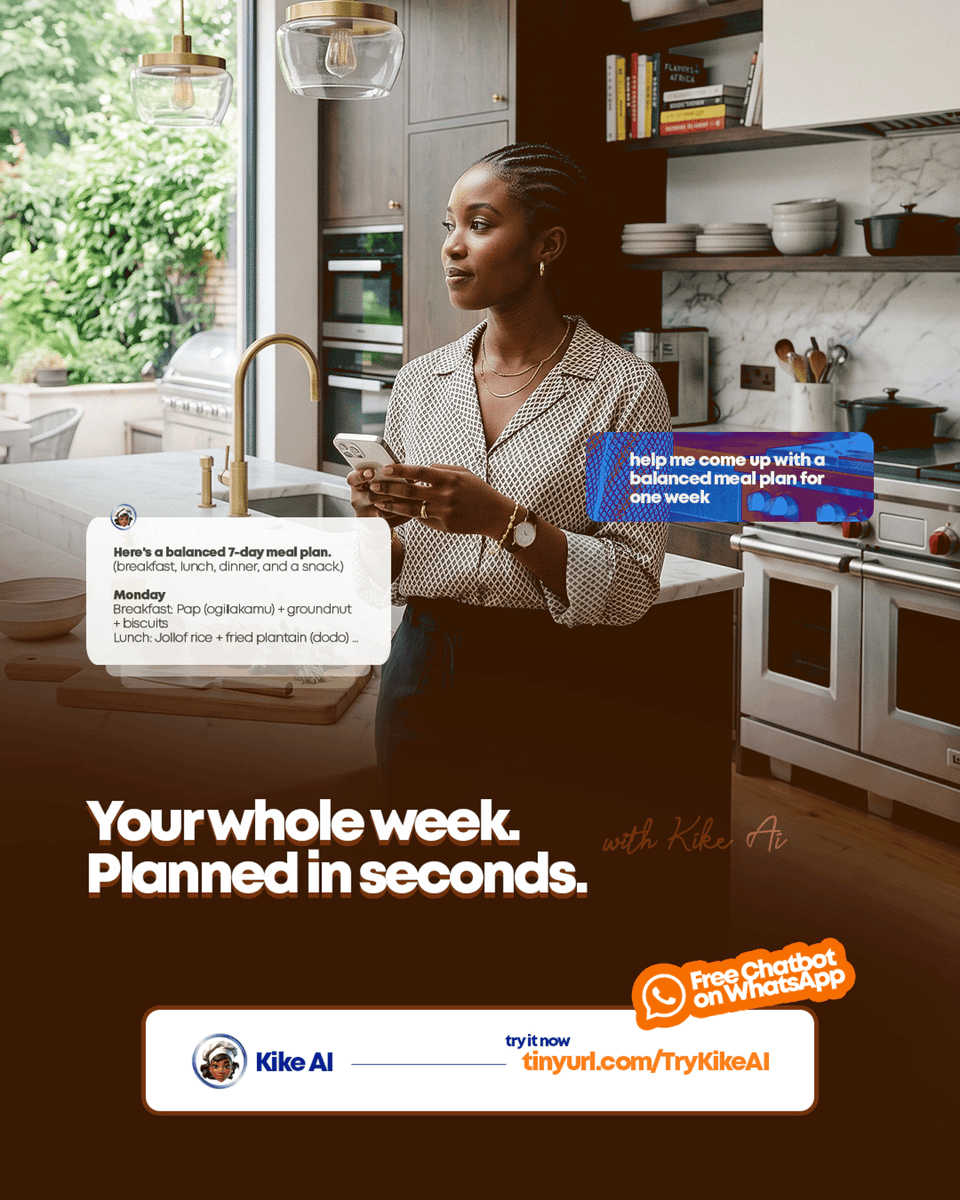 myKikeAI's tweet image. 💪 New week, smarter meals

Plan your entire week in seconds with Kike AI 🍲✨
Budget ✔️ Meals ✔️ Gas ✔️

No stress. Just cooking.

Try it FREE: kikego.com/chat
Say “Hello Kike” 💬

#kikeai