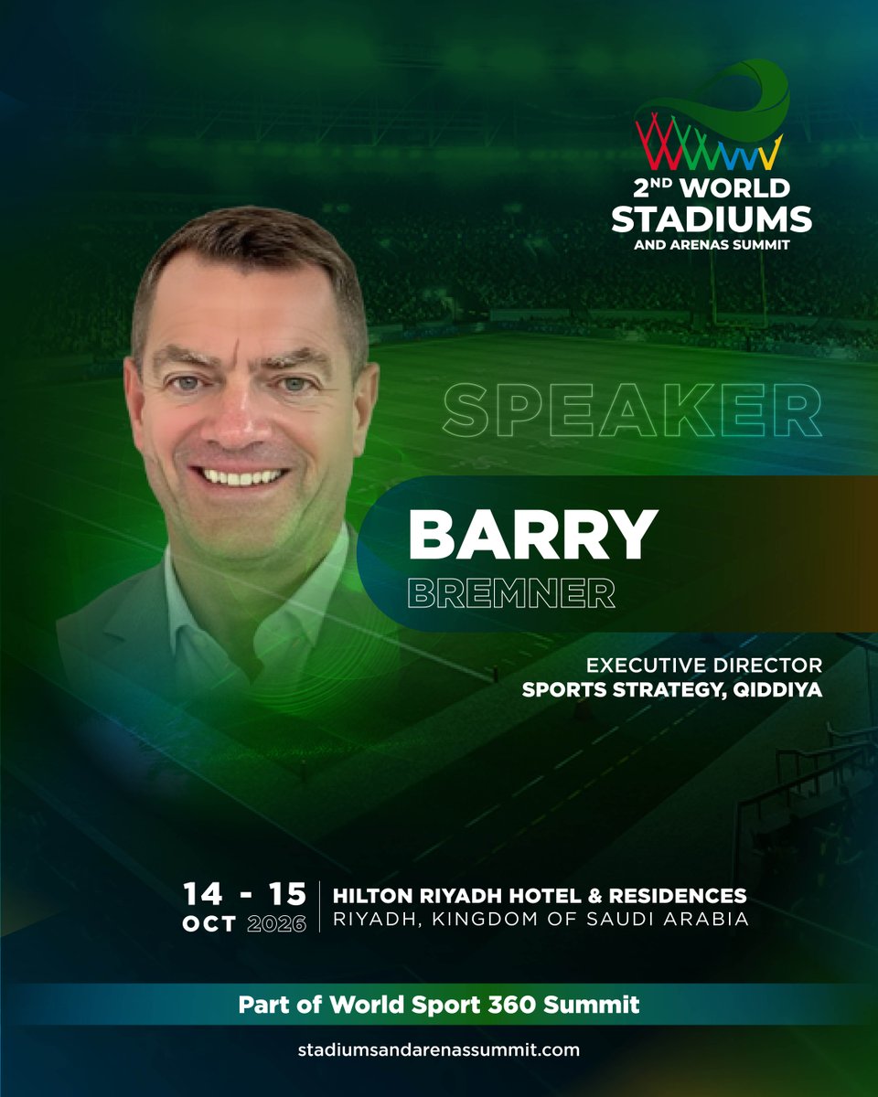 Barry Bremner, Executive Director, Sports Strategy, <a href="/qiddiya/">Qiddiya | القدية</a>,  takes the stage at the #WSAS2026 to explore destination-driven sports development &amp; the future of globally competitive venues.

📅 14th-15th October 2026 |📍Riyadh
🔗 stadiumsandarenassummit.com 

#Qiddiya #SportsStrategy