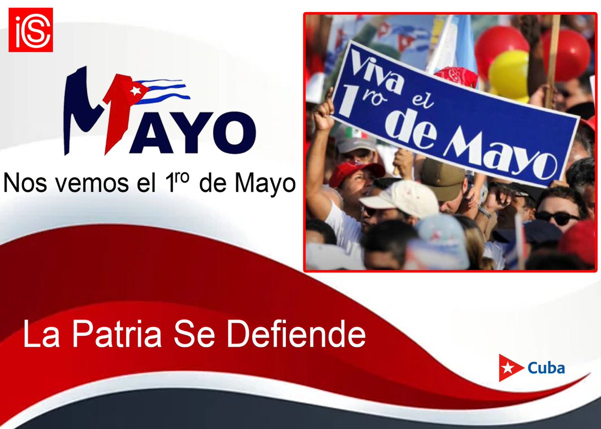 Nos unimos el 1ro de Mayo.
Por la dignidad de #Cuba
#LaPatriaSeDefiende
#SanctiSpíritusEnMarcha