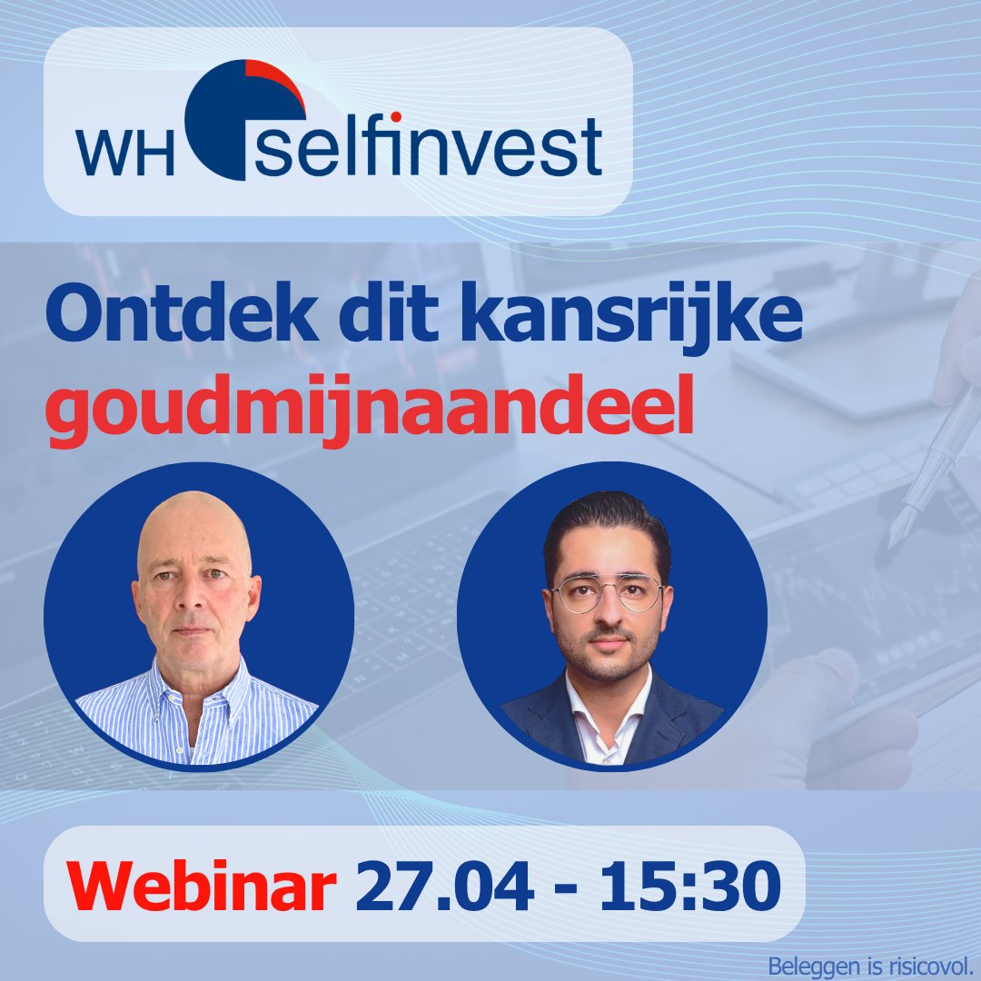 In dit #beleggingswebinar onthult Jack een uitzonderlijk ondergewaardeerd goudaandeel van een winstgevende producent met sterke groeicijfers. 
📆 27 april 2026
🕒 15:30 – 16:30 uur
🔗 whselfinvest.nl/nl-nl/stocks/e…
Beleggen is risicovol.