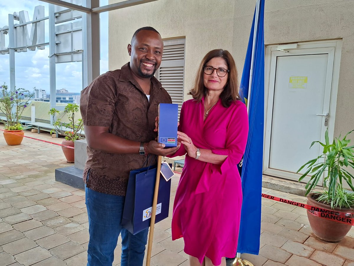 EUAmbKenya's tweet photo. I was privileged to host Waiyaki Hinga, descendant of Chief Waiyaki wa Hinga whose legacy lives through the  road leading to our office in Westlands. 
Chief Waiyaki was a peacemaker who united Kikuyu and Maasai communities. @EUinKenya @Captainhinga https://t.co/RLu1B4LpVY