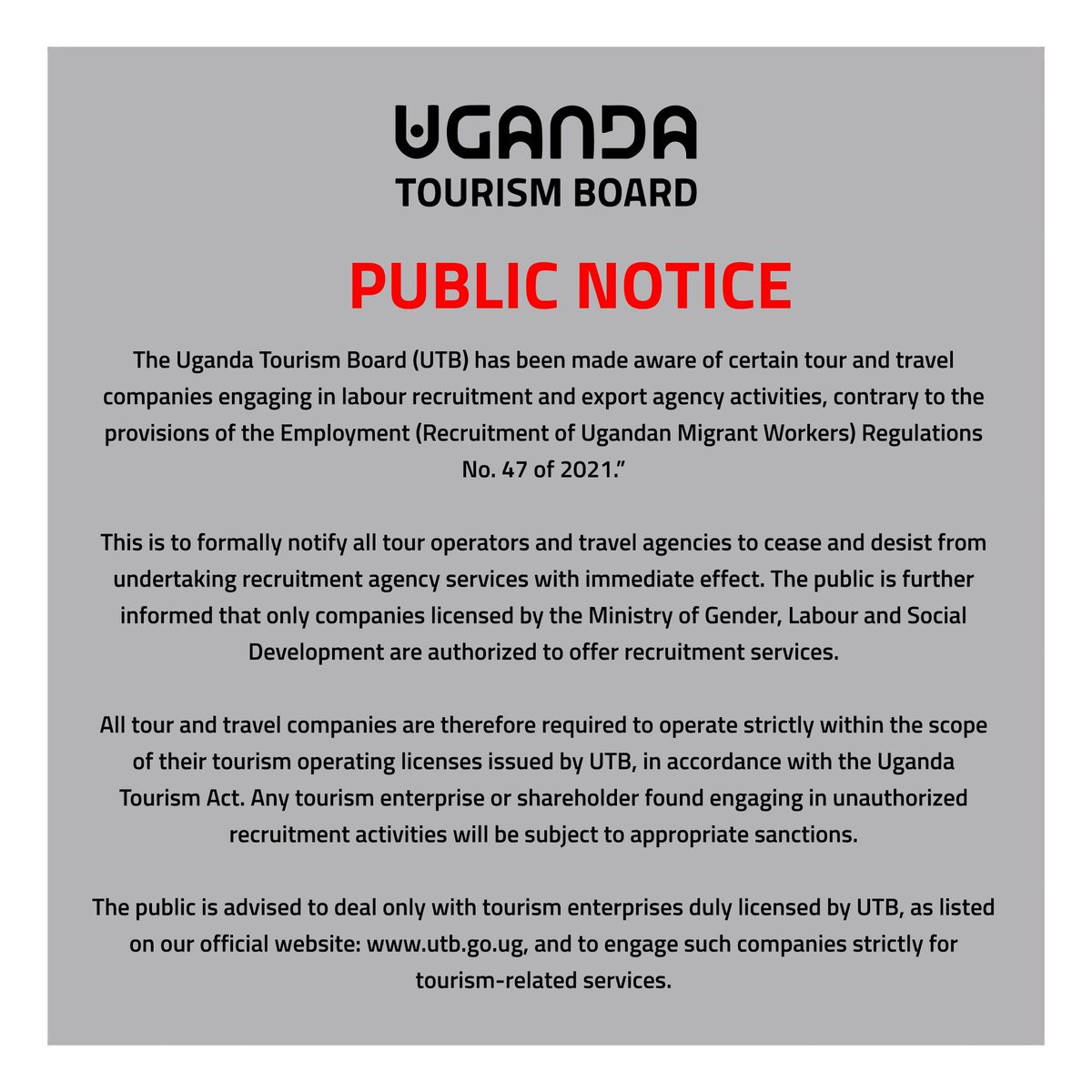 Uganda Tourism Board tweet media