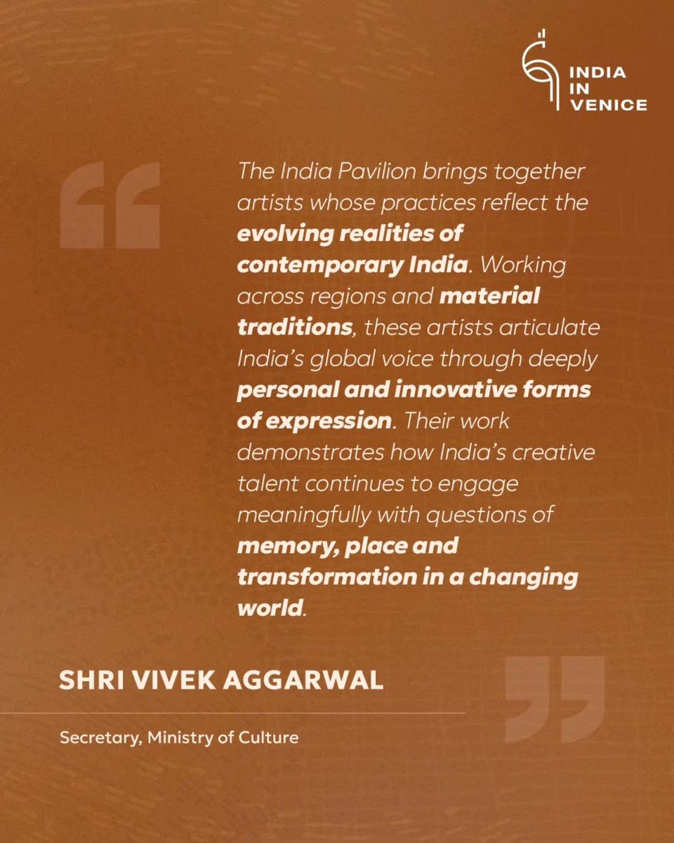 MinOfCultureGoI's tweet image. #DidYouKnow?The India Pavilion's presence at the 61st International Art Exhibition - La Biennale di Venezia marks India's return to the international art exhibition after a seven-year gap. 

The theme of the pavilion 'Geographies of Distance: Remembering Home' reflects the