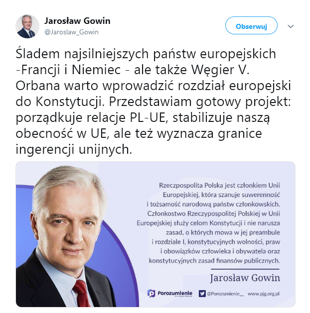 Wystarczy większość sejmowa, żeby zawiesić lub opuścić UE i dlatego co poniektórzy np. Gowin, Kaczyński i inni chcieliby wpisania członkostwo Polski w UE do Konstytucji. Pilnujmy tematu.
