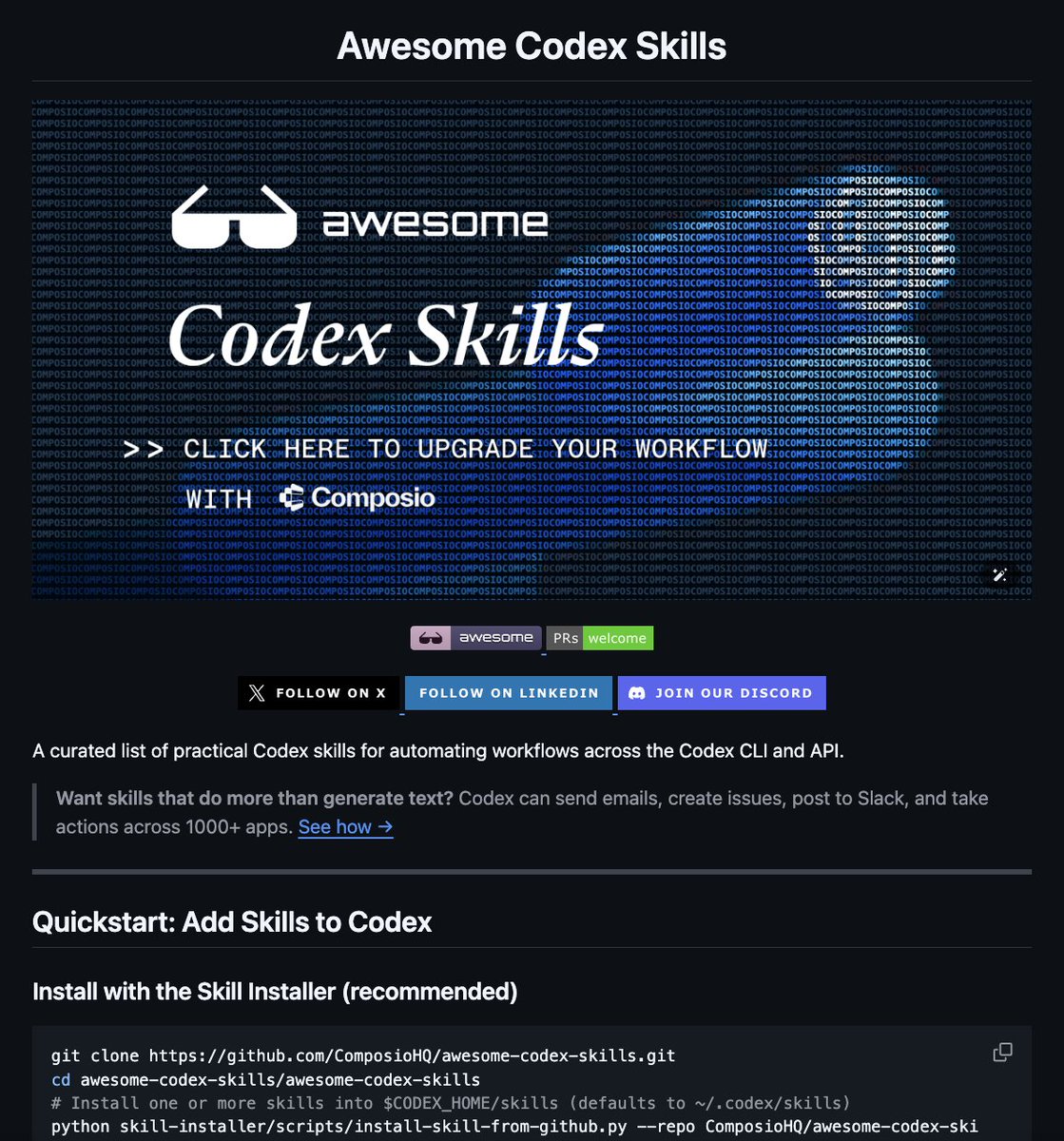 Agent Skill 生态继续升温，这个仓库专门收 Codex 相关技能 面向 Codex CLI 和 API 的实用技能精选列表，适合查找 ...