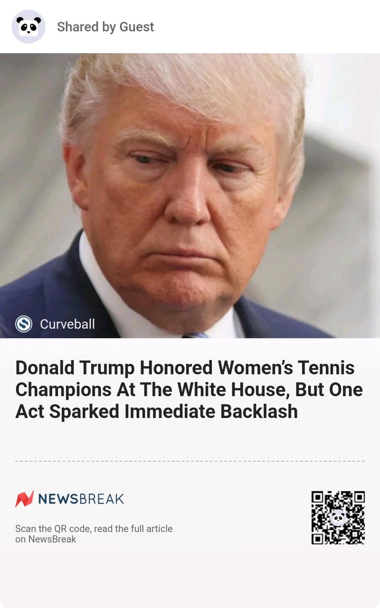ALLREDToDoRoJo's tweet image. Donald Trump Honored Women’s Tennis Champions At The White House, But One Act Sparked Immediate Backlash #DonaldTrump #WhiteHouse #NCAA #SerenaWilliams
share.newsbreak.com/i98800g1