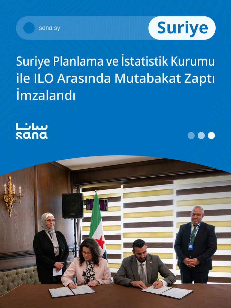 arap_ajans's tweet image. Şam’da düzenlenen çalıştay kapsamında, ulusal iş gücü anketinin uygulanması için işbirliği anlaşmasına varıldı.

sana.sy/tr/syria/22940…
#Suriye #UluslararasıÇalışmaÖrgütü #İşbirliği #SANA